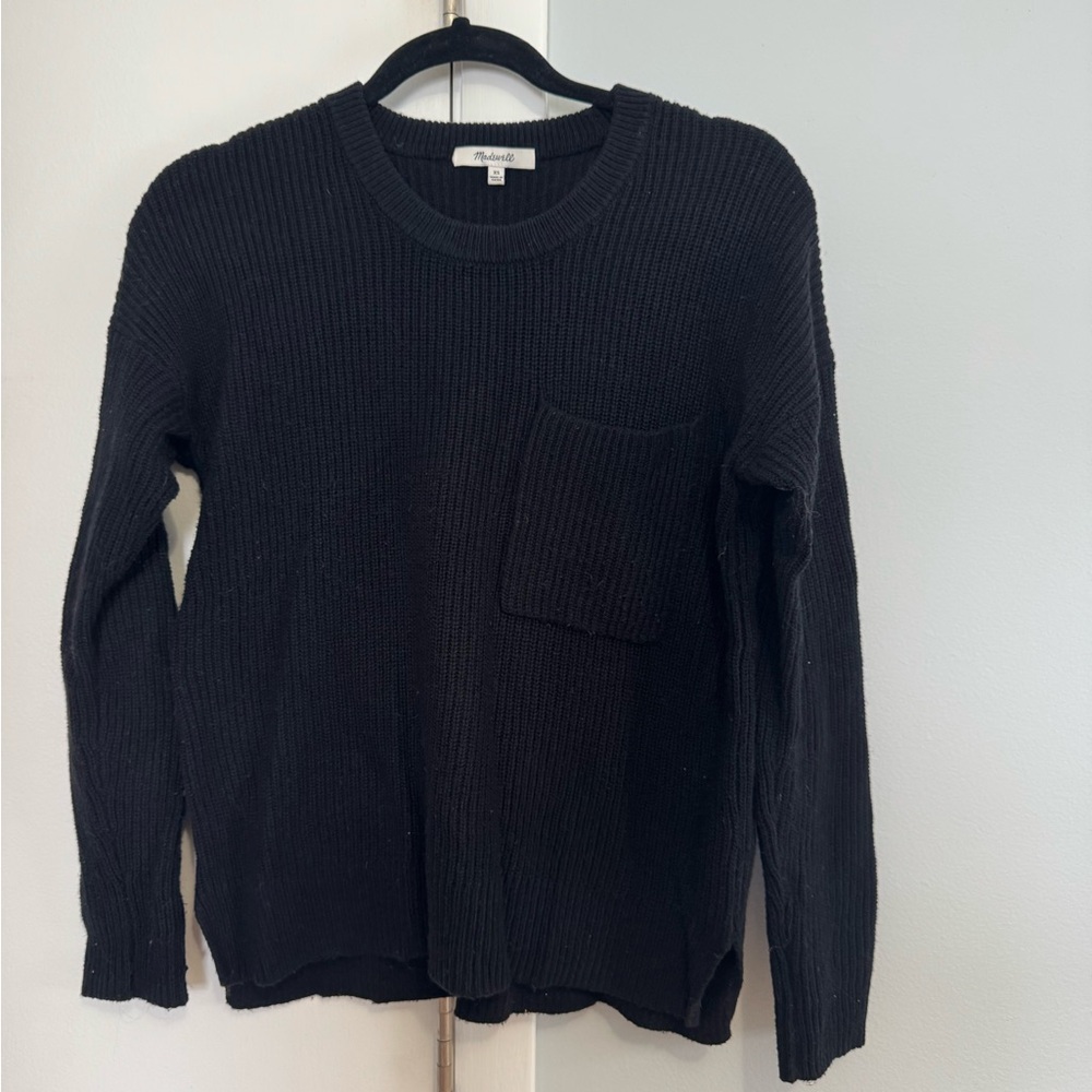Madewell black knit sweater. Size XS